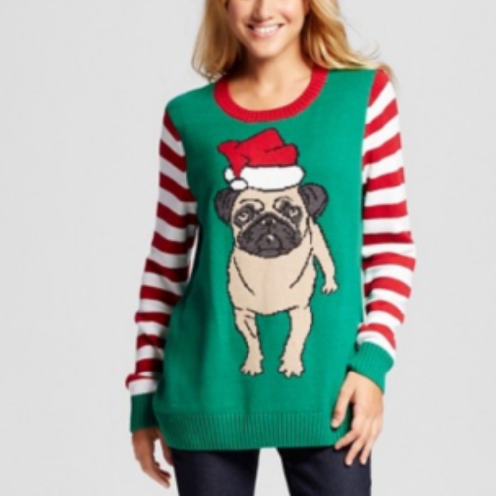 🎅PUG Ugly Christmas Sweater Holiday Sweater Size Large